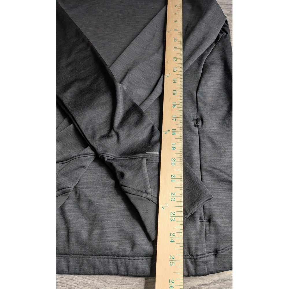 Athleta Womens Space Dye Tulip Back Hoodie Charcoal Gray Thumbhole Activewear M - Picture 3 of 16